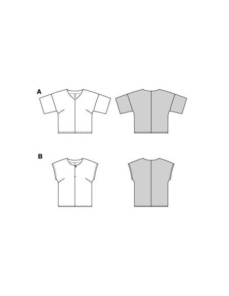 Patron Burda n°5673 – Blouse femme à épaules tombantes