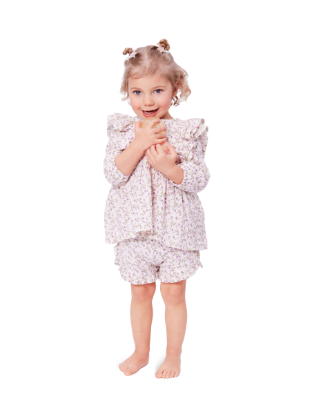 Patron Burda n°9190 – Tunique à volants, top et short pour enfant