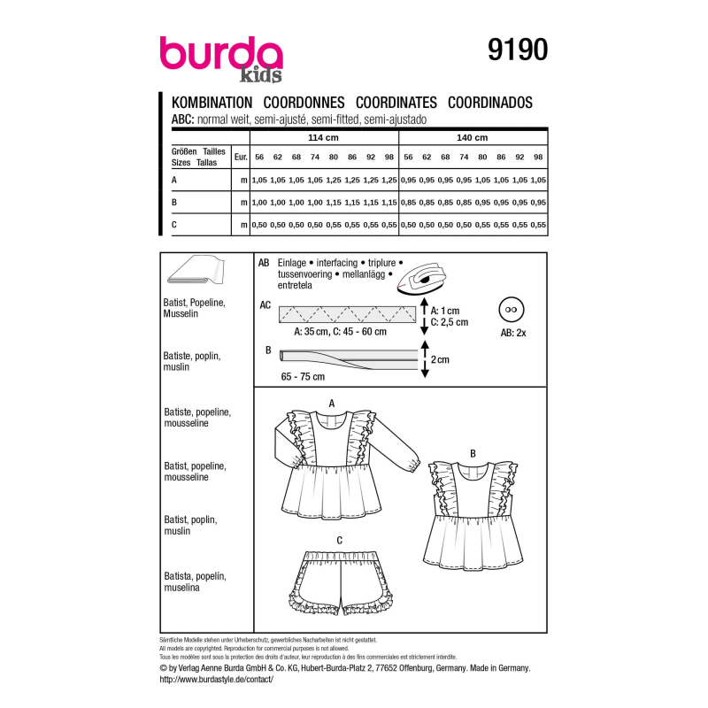 Patron Burda n°9190 – Tunique à...