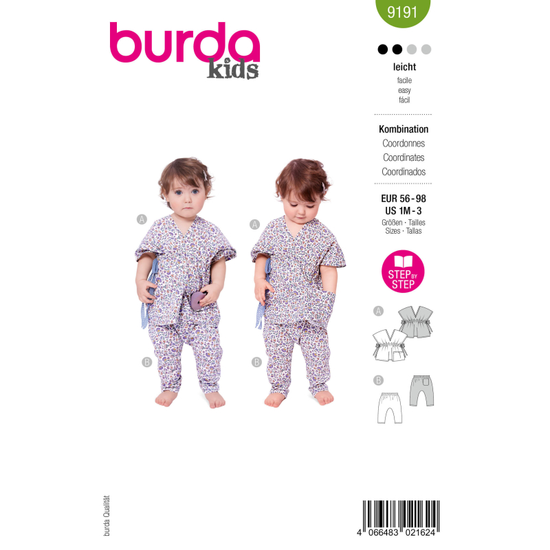 Patron Burda n°9191 – Ensemble bébé...