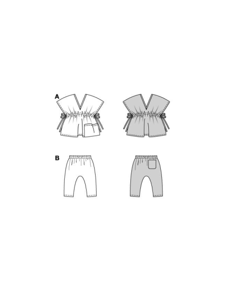 Patron Burda n°9191 – Ensemble bébé blouse tunique et pantalon