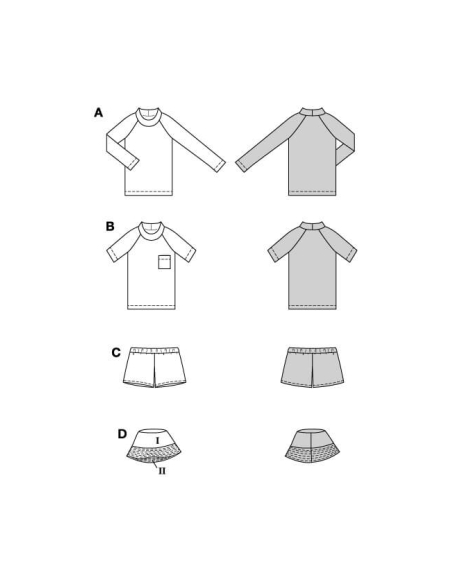 Patron Burda n°9192 – Tenues de plage et maillots de bain enfant