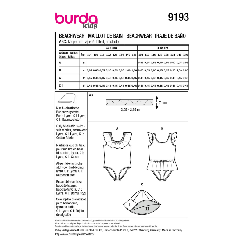 Patron Burda n°9193 – Maillot de bain...
