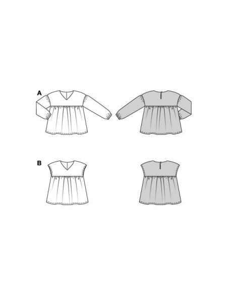 Patron Burda n°9195 – Blouse et tunique pour fille