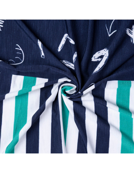 Jersey imprimé – Rayures marines tropicales
