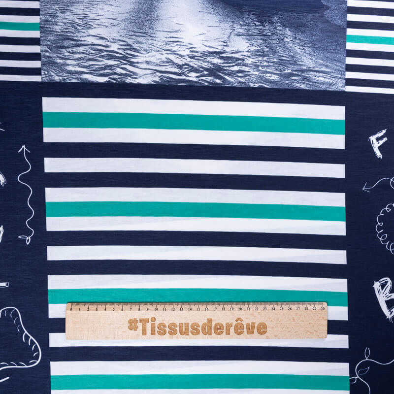 Jersey imprimé – Rayures marines...