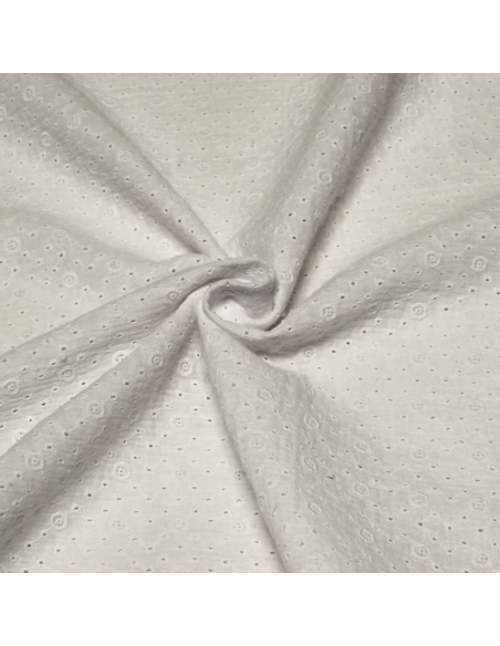 Double gaze 100% coton brodée - Rond blanc