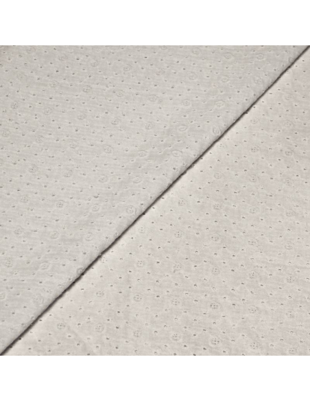 Double gaze 100% coton brodée - Rond blanc