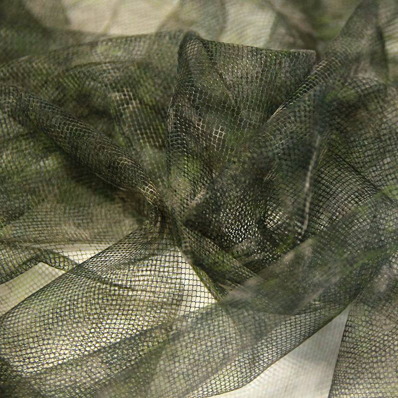 Tulle imprimé - Impression floral abstrait vert