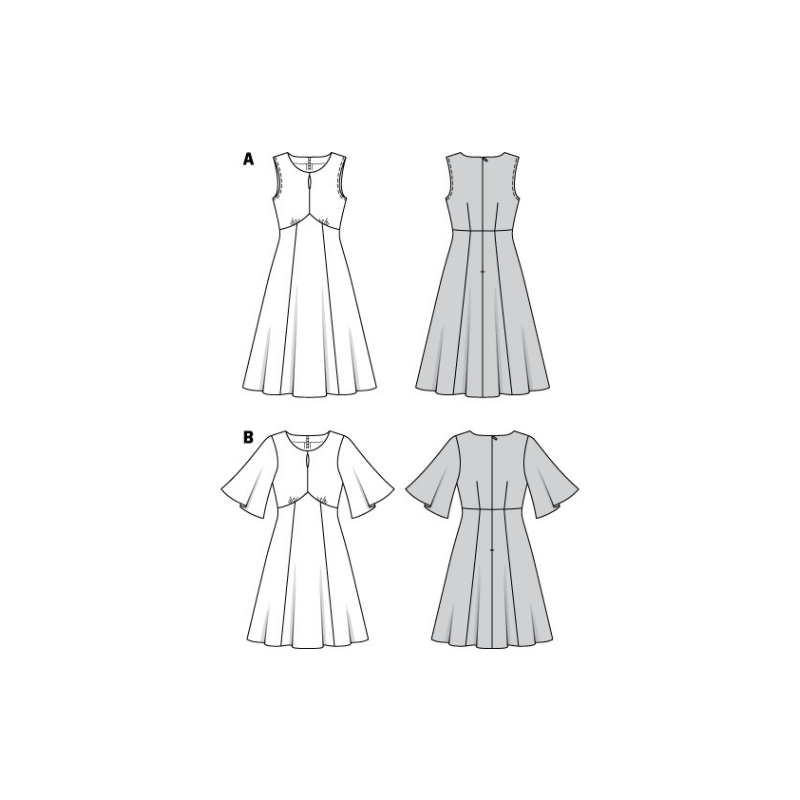Patron Burda 6133 - Robes stylées avec jupe virevoltante