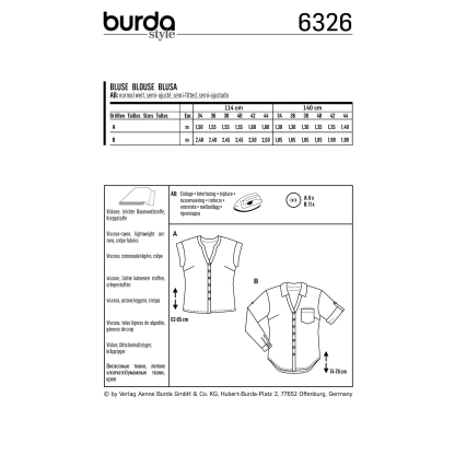Patron Burda 6326 - Chemisier pour femmes 2