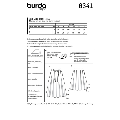 Patron Burda 6341 - Jupe pour femmes 2