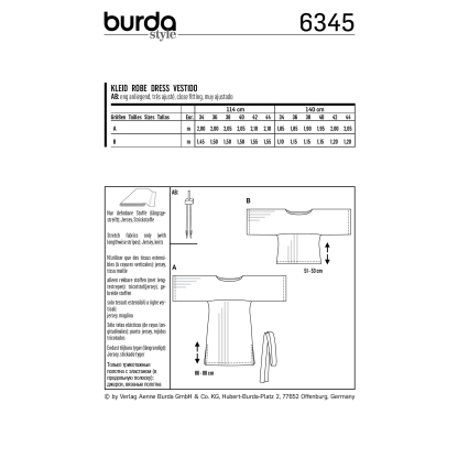 Patron Burda 6345 - Robe et t-shirt pour femmes 2