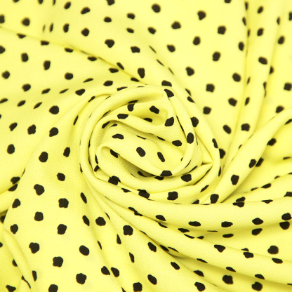 Javanaise imprimée à pois tachetés - Pois noir fond jaune fluo 2