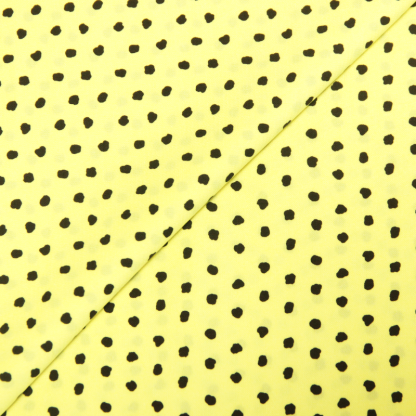 Javanaise imprimée à pois tachetés - Pois noir fond jaune fluo