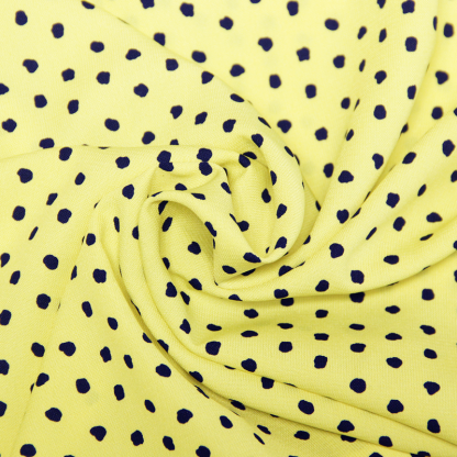 Javanaise imprimée à pois tachetés - Pois marine fond jaune fluo 2