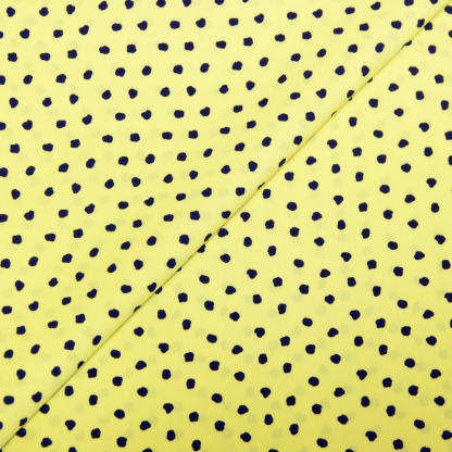 Javanaise imprimée à pois tachetés - Pois marine fond jaune fluo