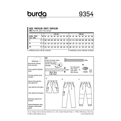 Patron Burda Kids 9354 - Pantalon 2
