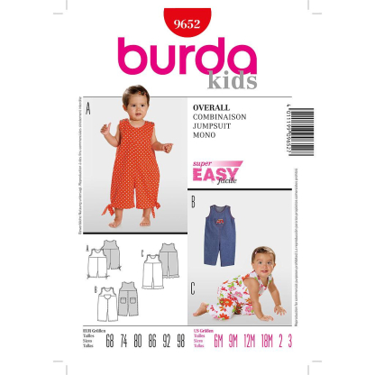 Patron Burda Kids 9378 Combinaison pluie et neige#