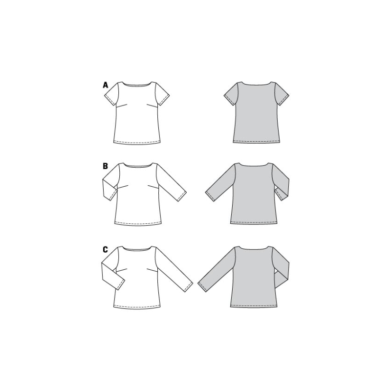 Patron Burda 5961 - Blouse sobre avec pinces et encolure arrondie