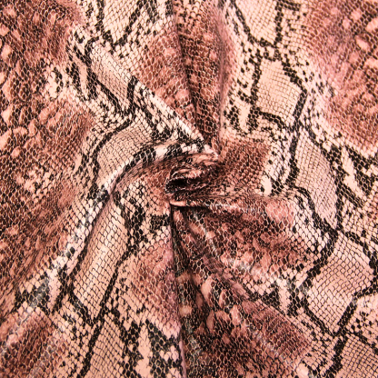 Simili cuir - Effet python rose 2