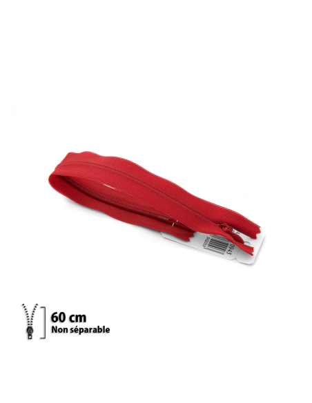 Fermeture Eclair ® invisible rouge 60cm