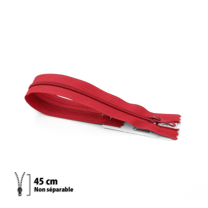 Fermeture Eclair ® spiralée rouge 45cm