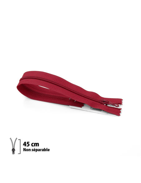 Fermeture Eclair ® spiralée bordeaux 45cm