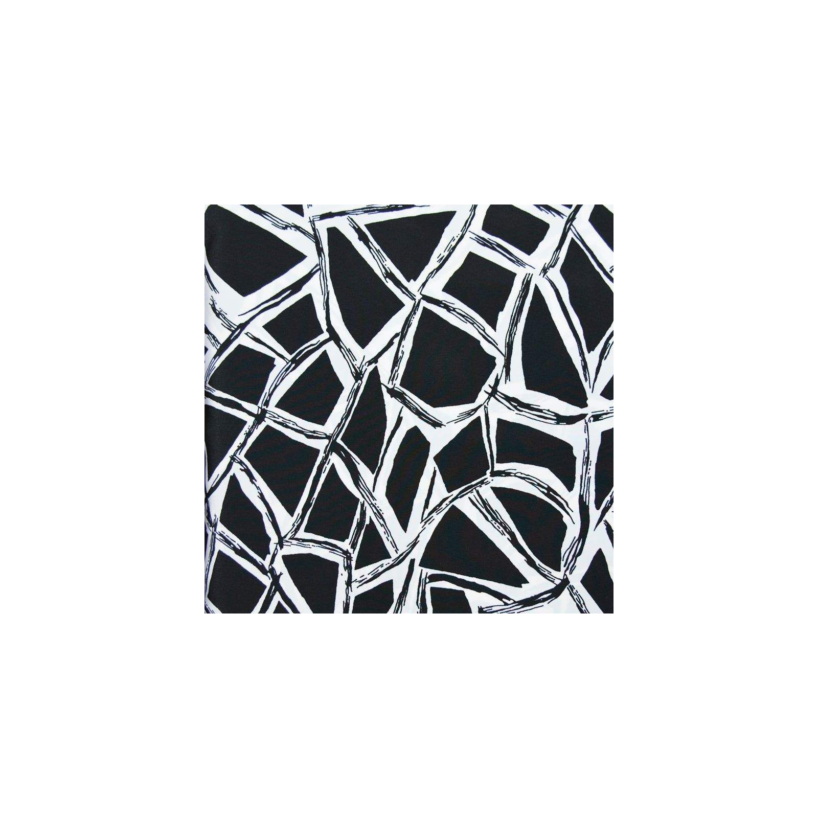 Crêpe Polyester imprimé forme noir sur fond blanc