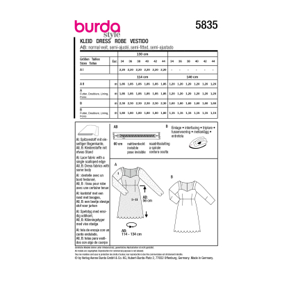 Patron Burda 5835 - Robe 2