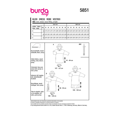 Patron Burda 5851 - Robe 2