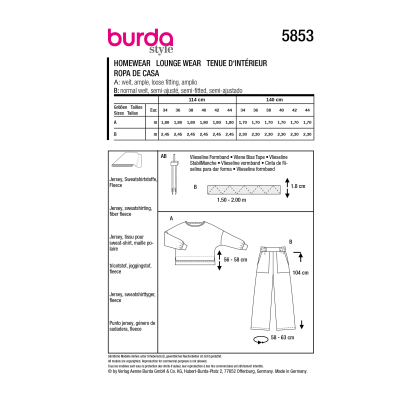 Patron Burda 5853 - Homewear 2