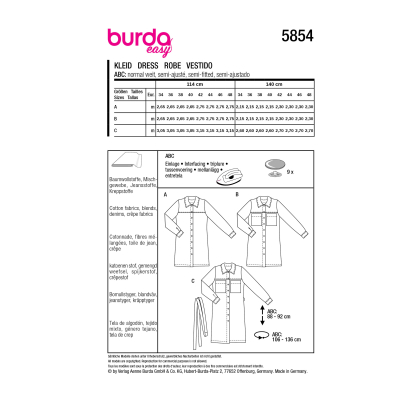 Patron Burda 5854 - Robe 2