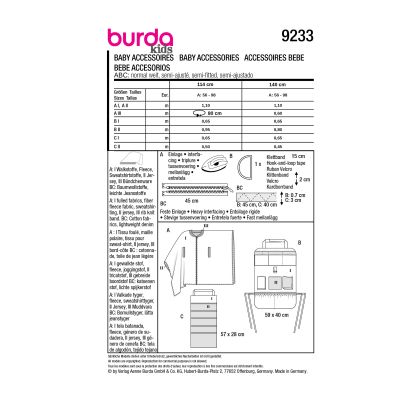 Patron Burda 9233 - Accessoires bébé 2
