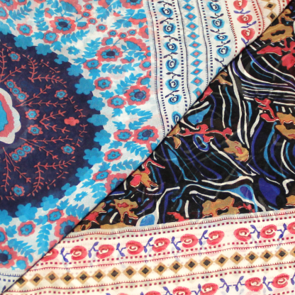 Patchwork georgette - Carré fleuri 2