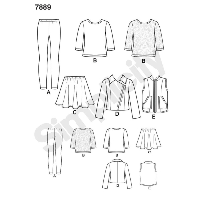 Patron Simplicity 8027.HH - Ensemble fille et fillette 2