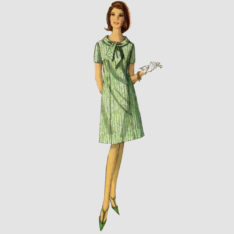 Patron Simplicity 9104.H5 - Robe Vintage rétro Sixties différents cols