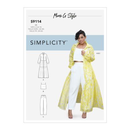 Patron Simplicity 9114.U5 - Ensemble femme Veste longue, pantalon & Top par Mimi G. style