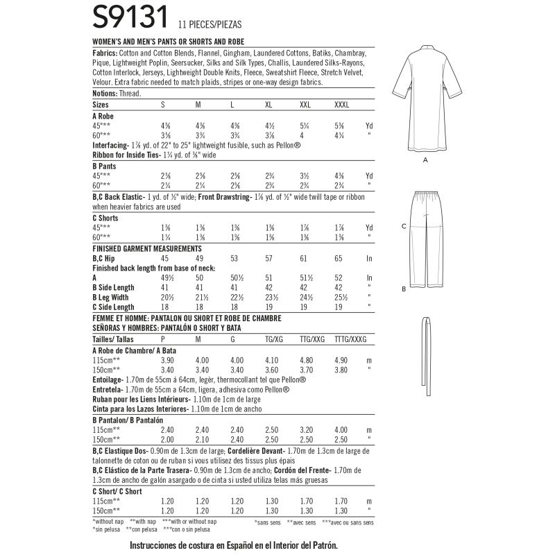 Patron Simplicity 9131.AA - Ensemble Tunique pantalon ou jupe femme