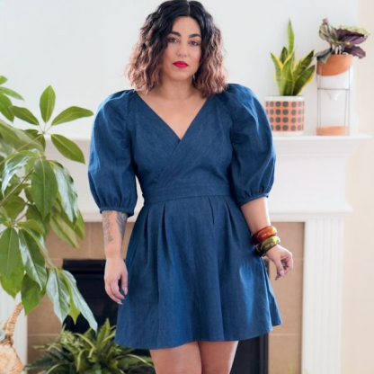 Patron Simplicity 9329.U5 - Robe avec haut croisé et manches raglan bouffantes 2