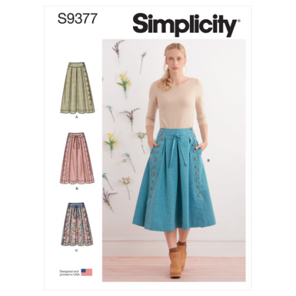 Patron Simplicity 9377.U5 - Jupes évasées pour femme en deux longueurs