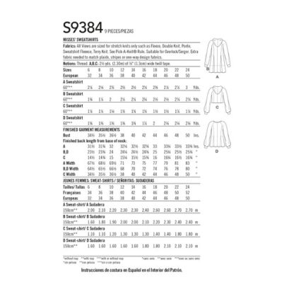 Patron Simplicity 9384.H5 - Sweat-shirts pour femme 2