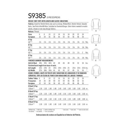 Patron Simplicity 9386.U5 - Lot de chemisiers pour femme 2