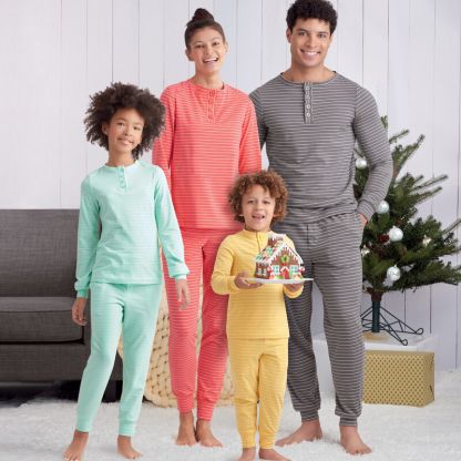 Patron Simplicity 9455.A - Pantalon et haut en tricot pour femme, homme et enfant 2