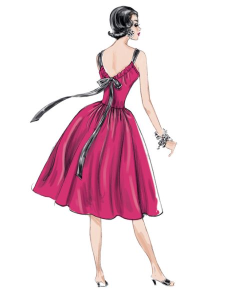 Patron Vogue 1696 F5 - Robe bretelles ruban