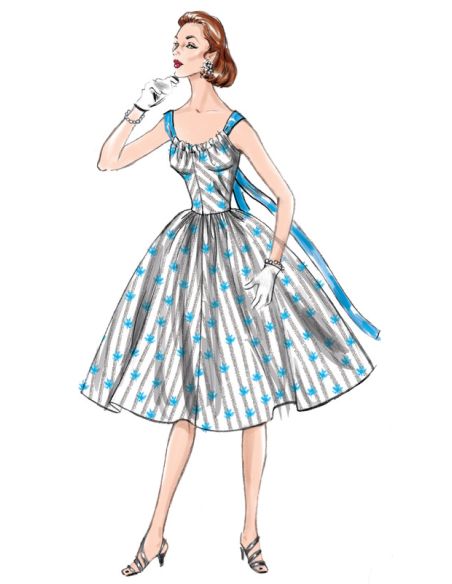 Patron Vogue 1696 F5 - Robe bretelles ruban