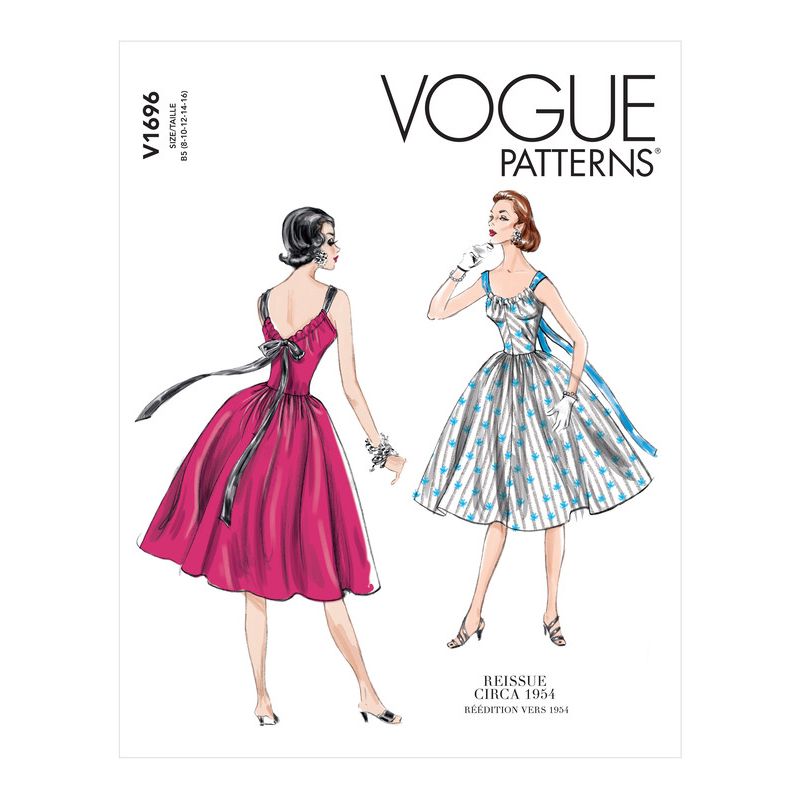 Patron Vogue 1696 F5 - Robe bretelles ruban