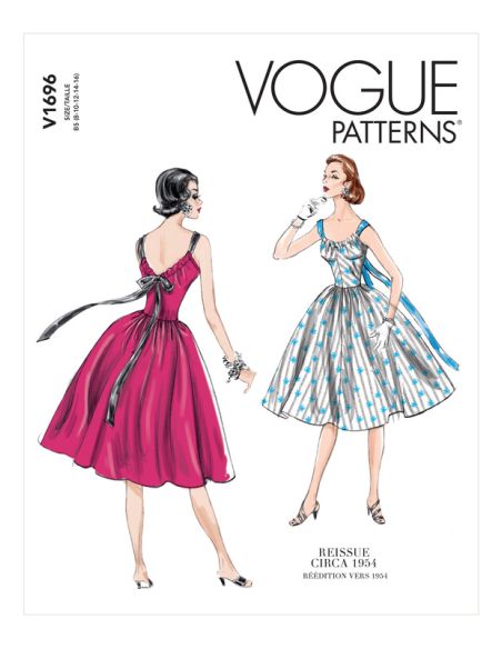 Patron Vogue 1696 F5 - Robe bretelles ruban