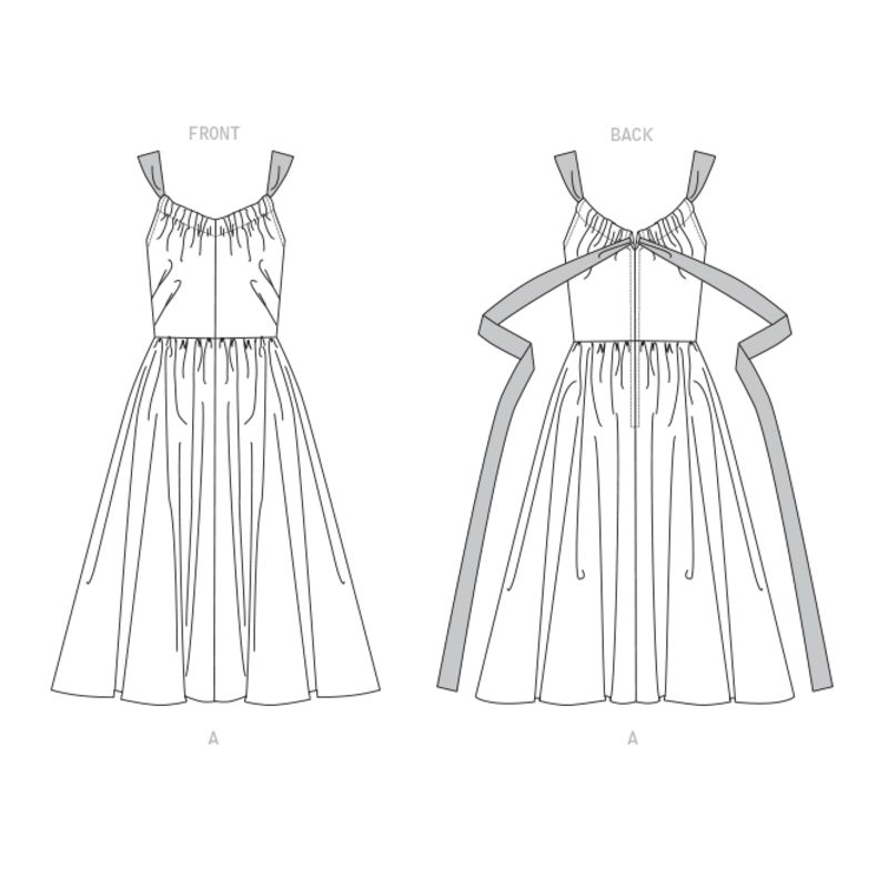 Patron Vogue 1696 F5 - Robe bretelles ruban
