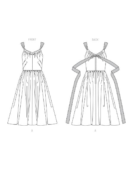 Patron Vogue 1696 F5 - Robe bretelles ruban
